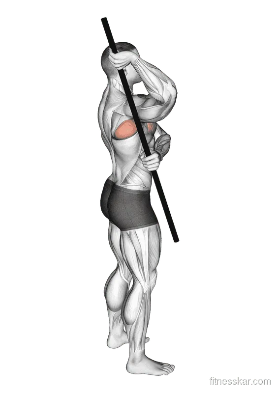 Arm-Up Rotator Stretch, Male demonstration, Start