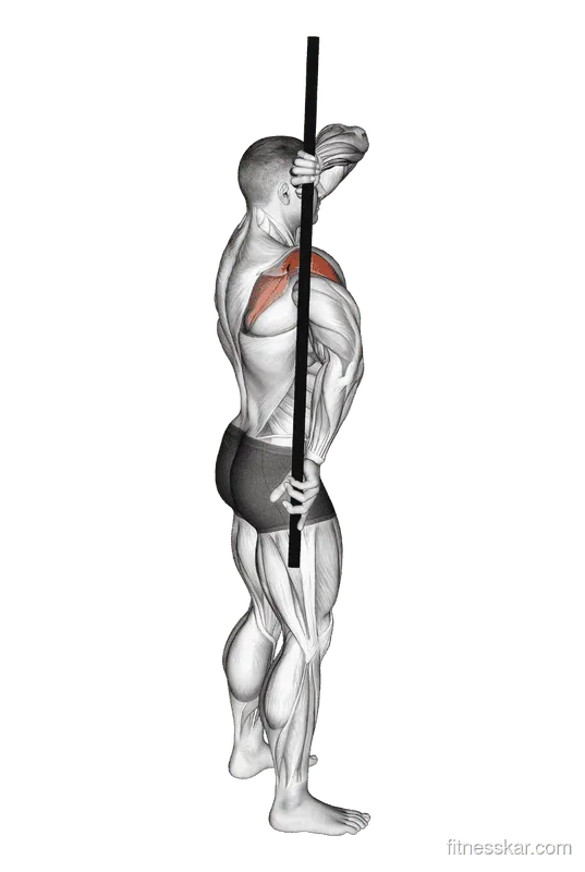 Arm Down Rotator Stretch, Male demonstration, Start