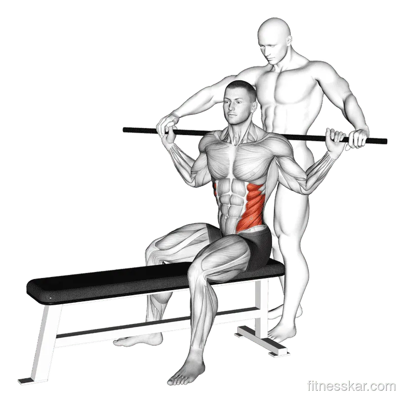 Assisted Obliques Stretch, Male demonstration, Start