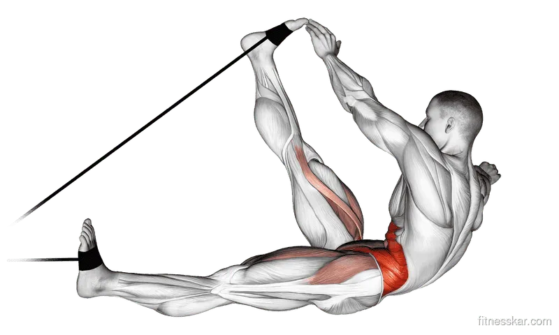 Band Alternating V-Up, Male demonstration, Start