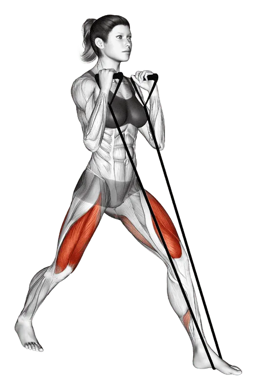 Band Lunges, Female demonstration, Start
