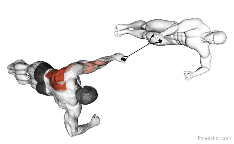 Band Side Plank Row with Partner, Male demonstration, Start