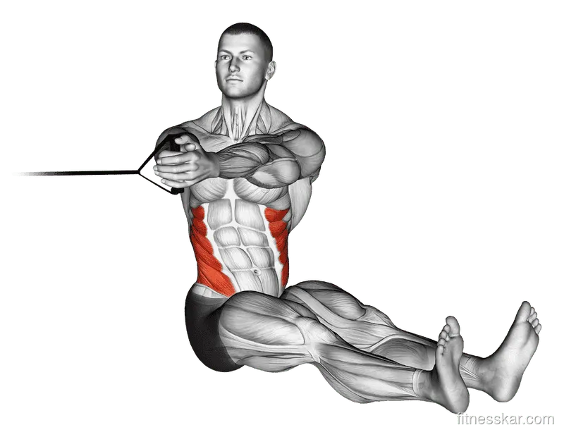Band seated twist, Male demonstration, Start