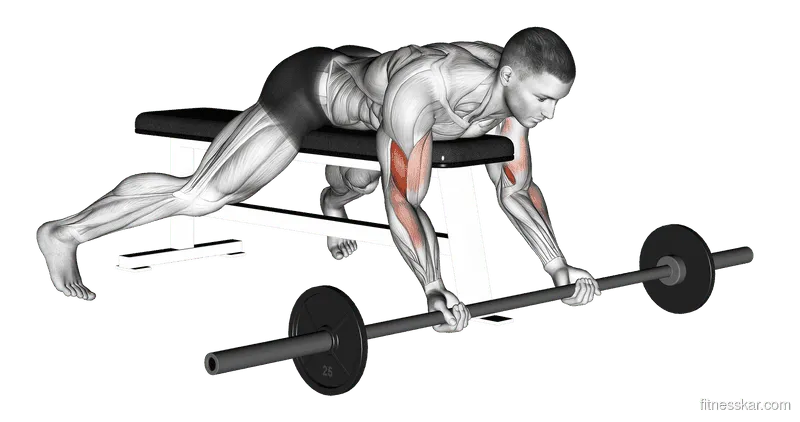 Barbell Lying Preacher Curl
