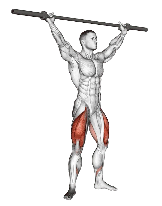 Barbell Overhead Squat, Male demonstration, Start