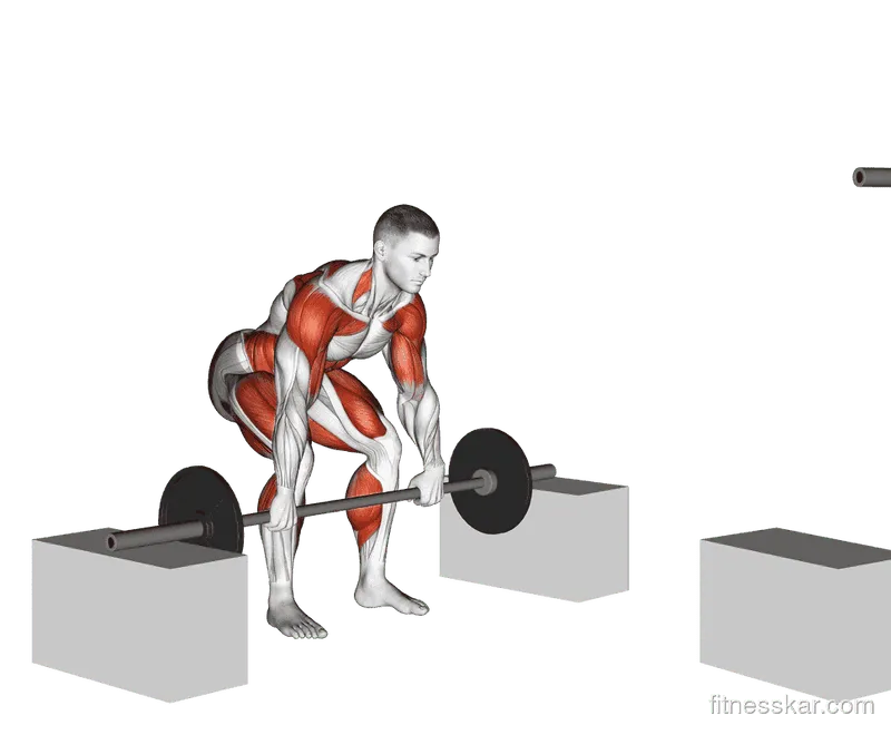 Barbell Power Clean from Blocks
