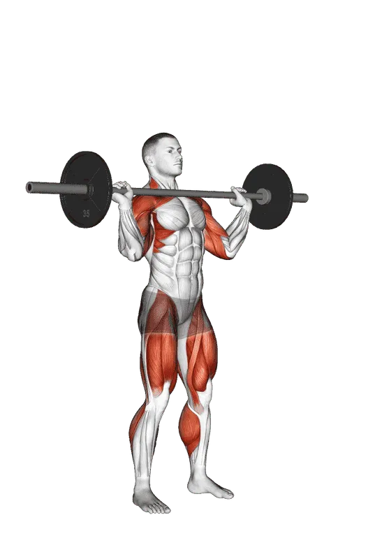 Barbell Split Jerk, Male demonstration, Start