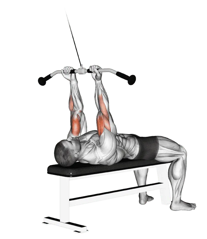 Cable Lying Close Grip Curl
