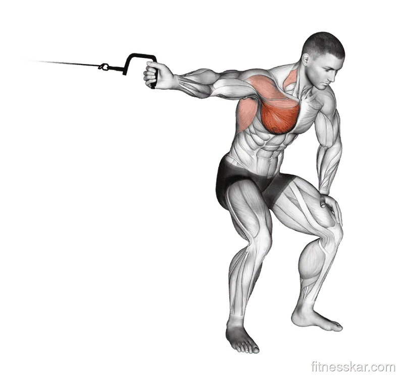 Cable One Arm Lateral Bent-over, Male demonstration, Start
