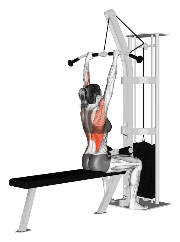 Cable Pulldown, Female demonstration, Start