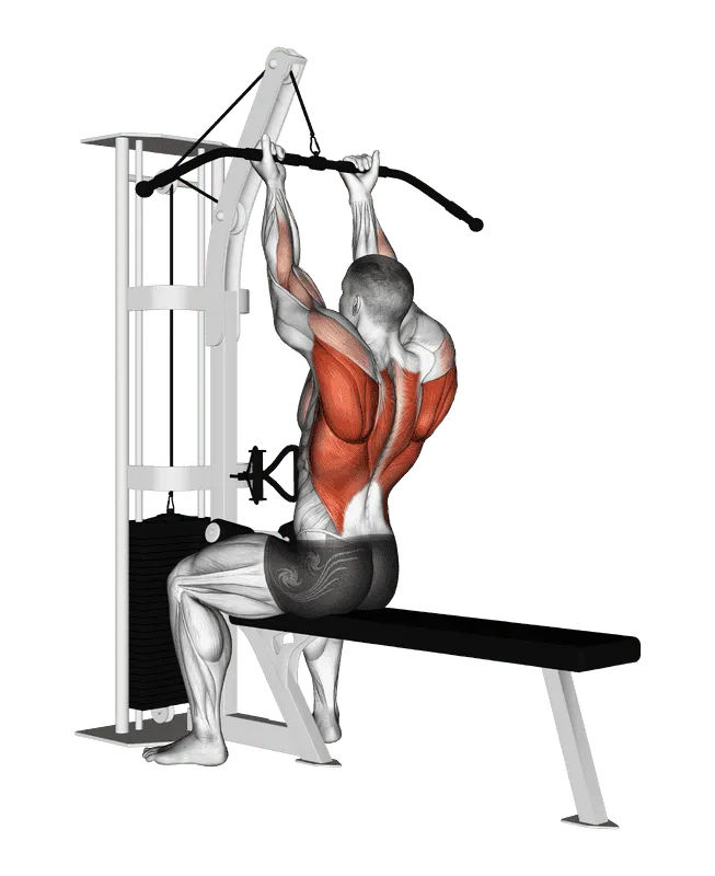 Cable Reverse-Grip Straight-Back Seated High Row, Male demonstration, Start