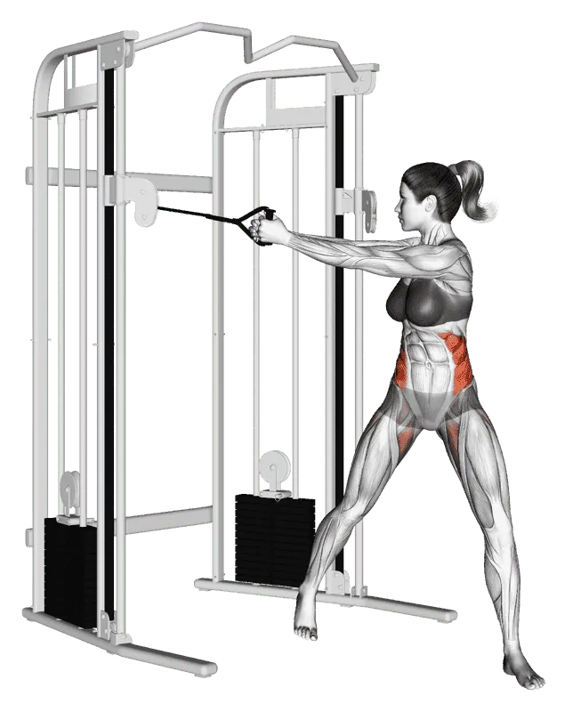 Cable Twist, Female demonstration, Start