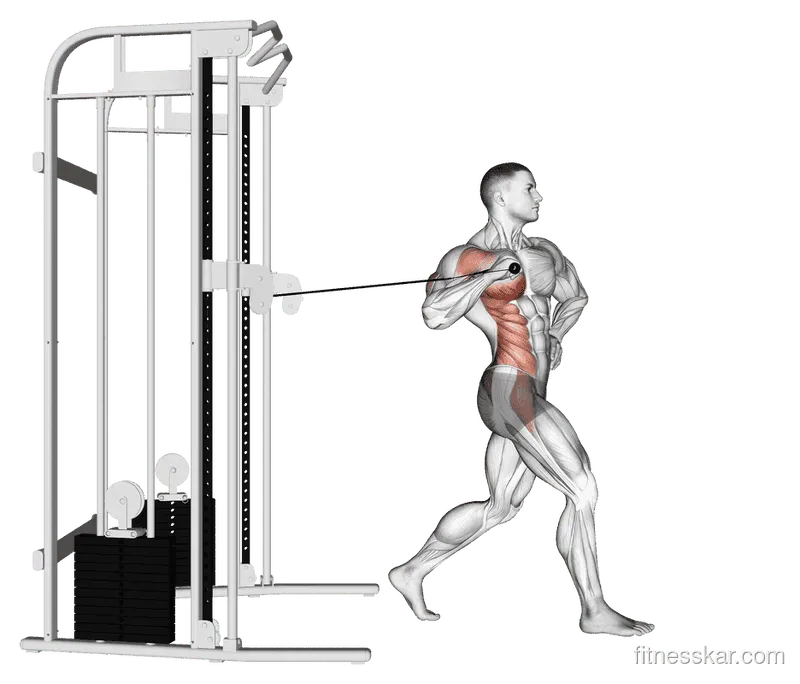 Cable Twisting Standing One-Arm Chest Press