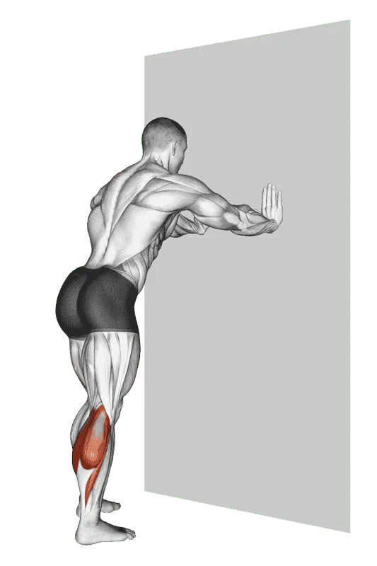 Calf Stretch With Hands Against Wall
