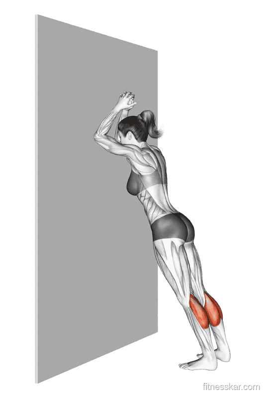 Calves Stretch (Static), Female demonstration, Start
