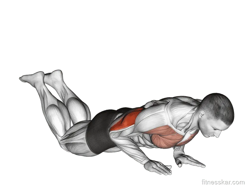Close-Grip Push-Up (on Knees), Male demonstration, Start