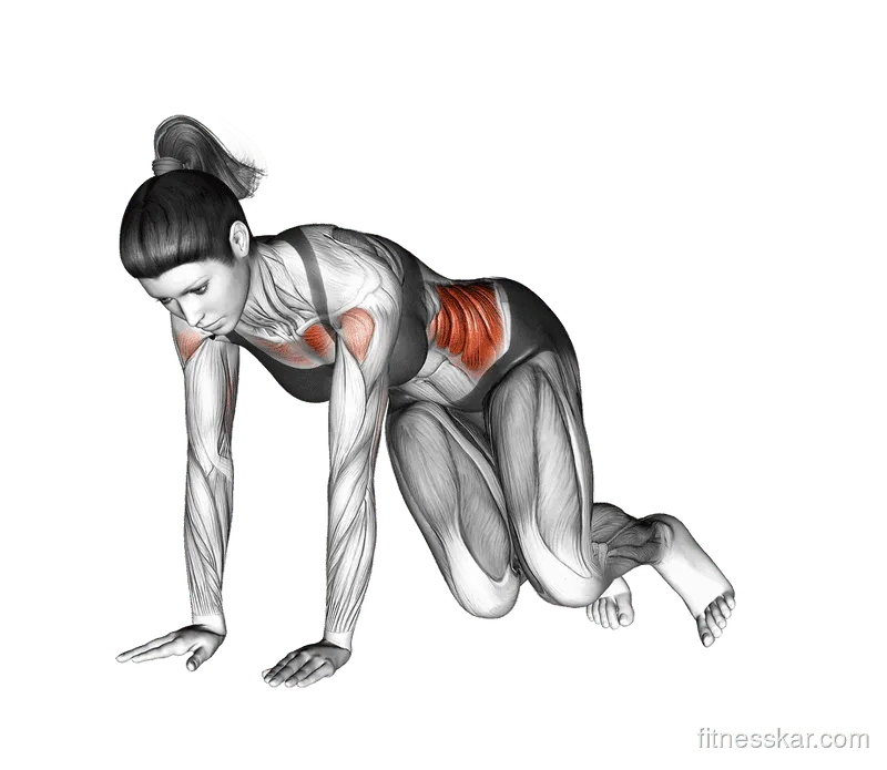 Corkscrew Push-Up, Female demonstration, Start