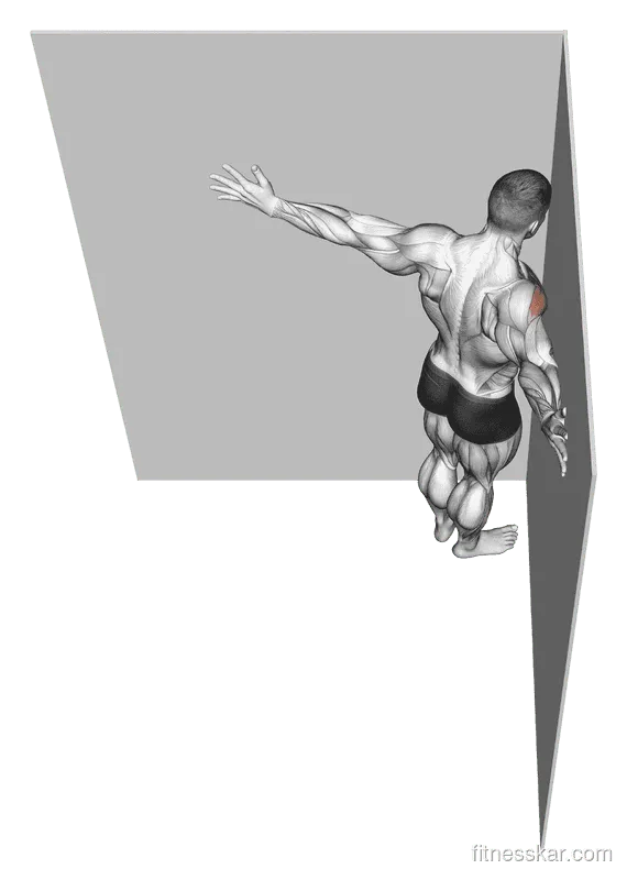 Corner Wall Chest Stretch, Male demonstration, Start