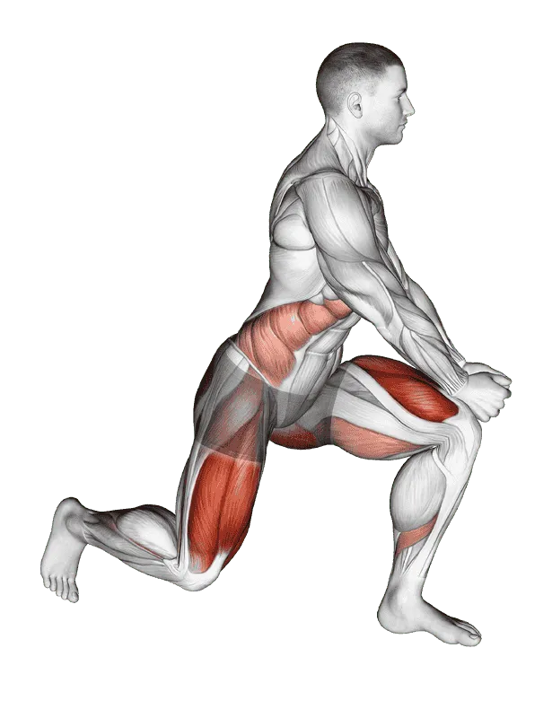 Crossover Reverse Lunge, Male demonstration, Start