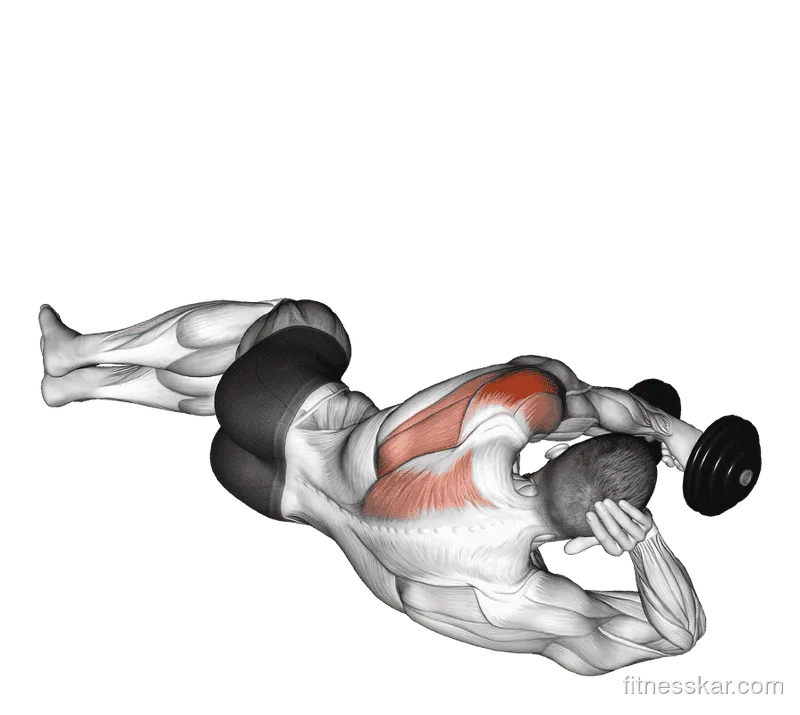 Dumbbell Lying on Floor Rear Delt Raise, Male demonstration, Start