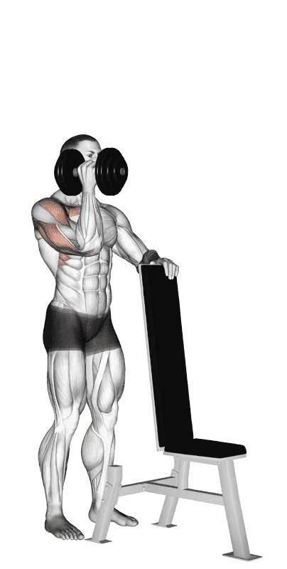 Dumbbell Standing One-Arm Palm-In Press, Male demonstration, Start