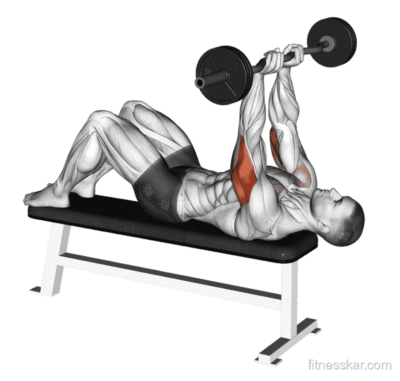 EZ Barbell JM Bench Press, Male demonstration, Start