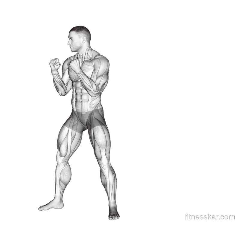 Front Leg Hook Kick, Male demonstration, Start