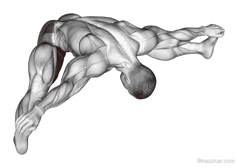 Hip Abduction with Flexion in Front Stretch, Male demonstration, Start