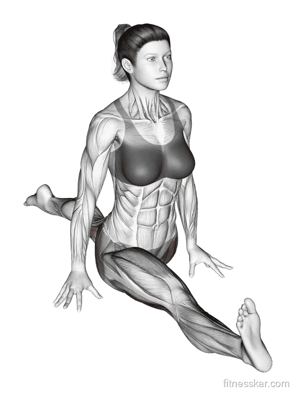 Hip Flexion and Extension Stretch, Female demonstration, Start
