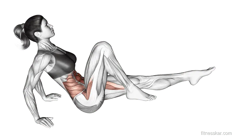 Jack Knife Sit-Up, Female demonstration, Start