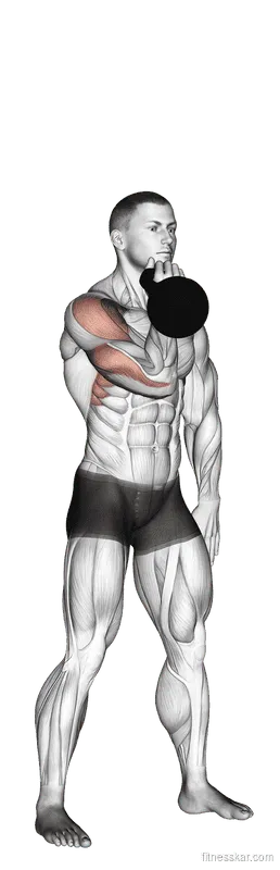Kettlebell Arnold Press, Male demonstration, Start