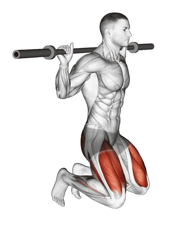 Kneeling Jump Squat, Male demonstration, Start