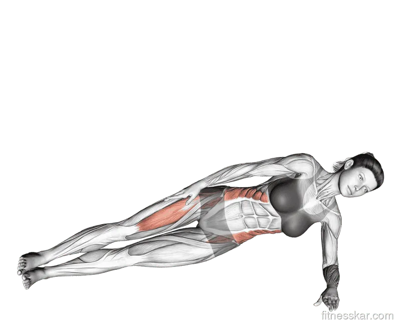 Lateral Side Plank with Hip Lift and Leg Stretch