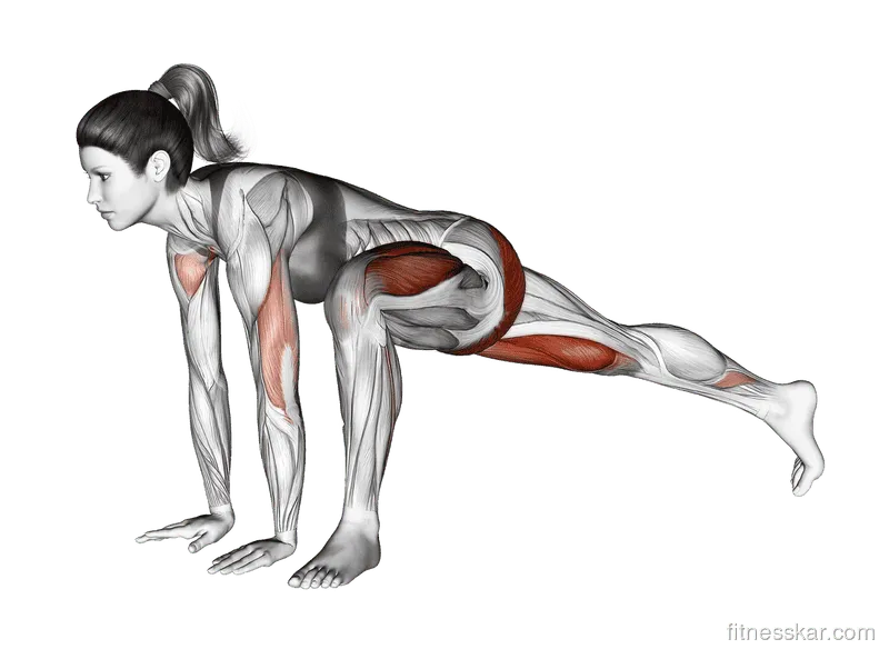 Lunge to Push-Up, Female demonstration, Start