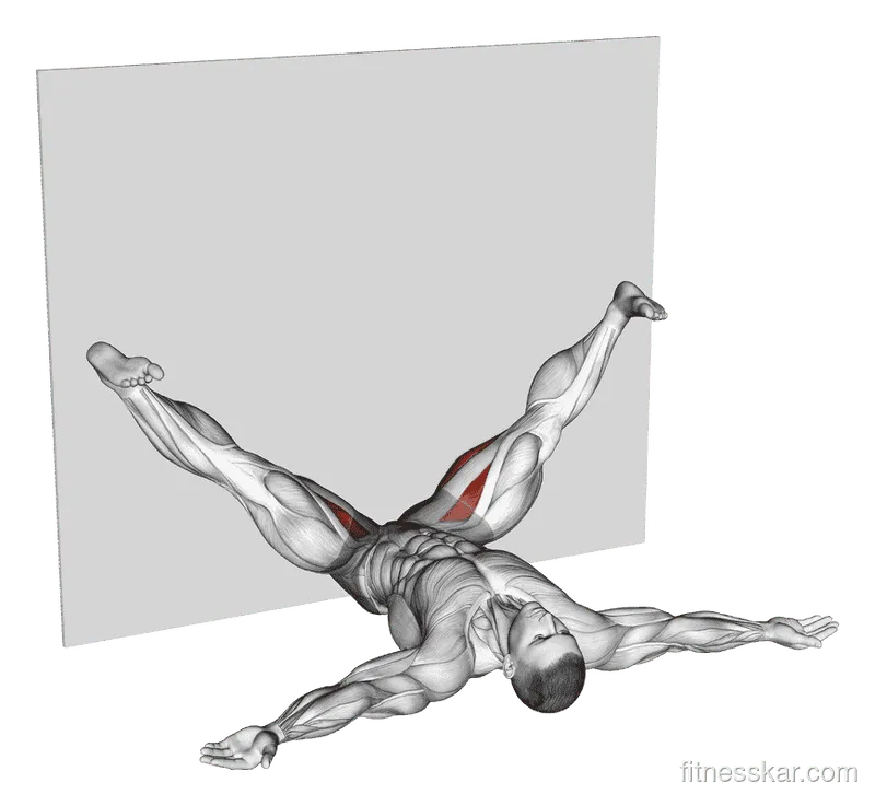 Lying Leaning Against The Wall Stretch, Male demonstration, Start