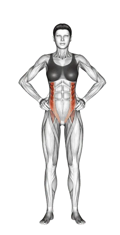 Middle Back Stretch, Female demonstration, Start