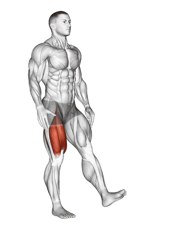 One-Leg Quarter Squat, Male demonstration, Start