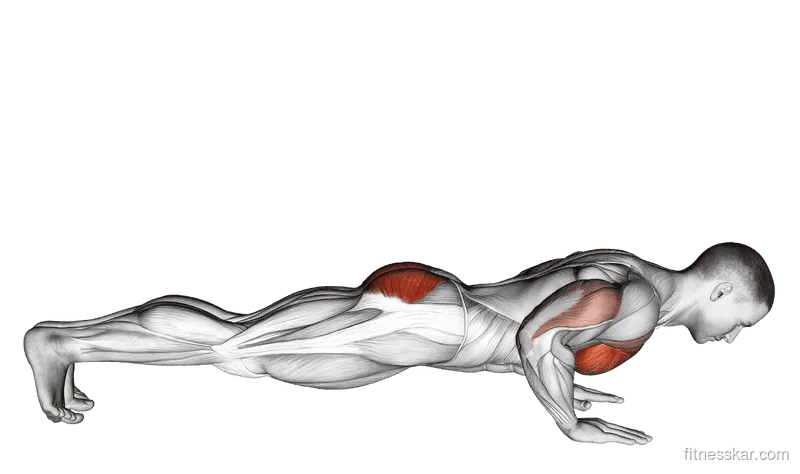 Outside Leg Kick Push-Up, Male demonstration, Start