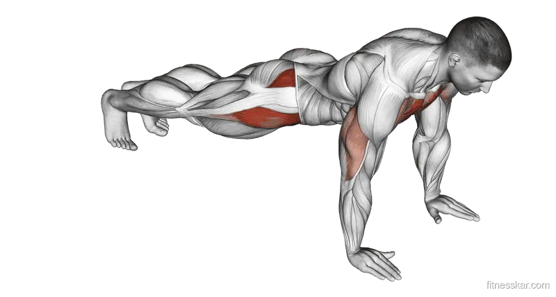 Push-Up Inside Leg Kick, Male demonstration, Start