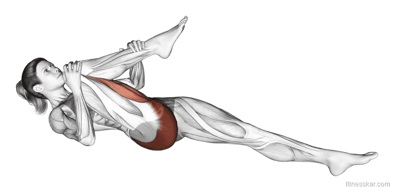Recumbent Hip External Rotator and Hip Extensor Stretch