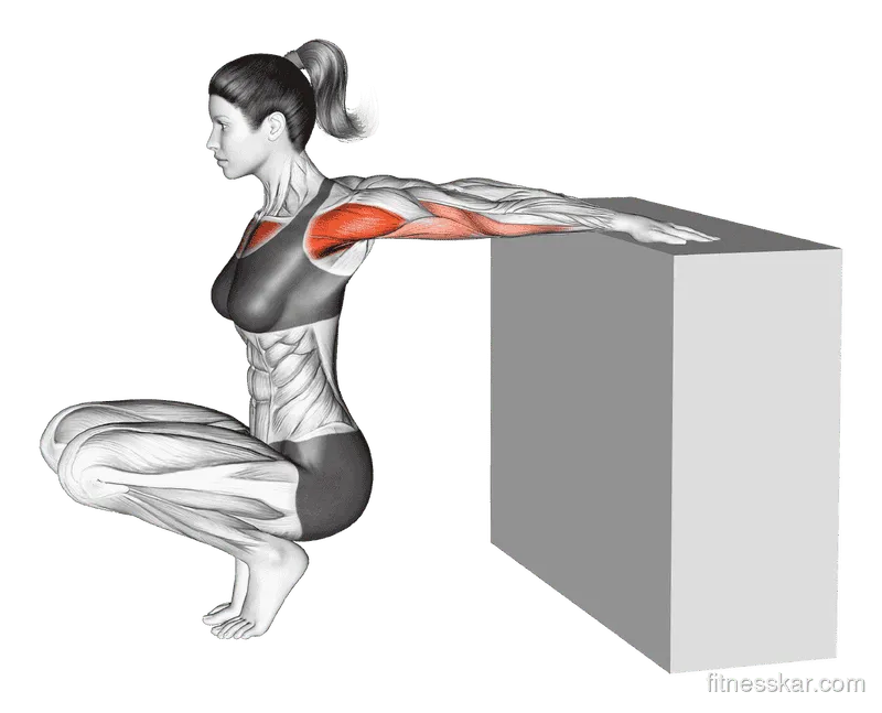 Reverse Shoulder Stretch, Female demonstration, Start