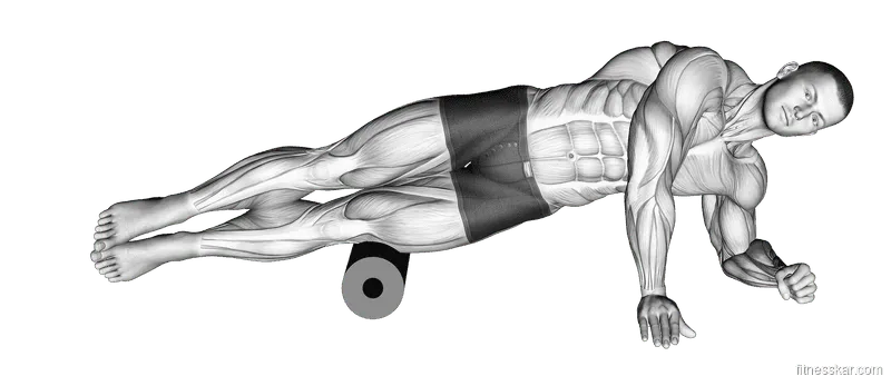 Roll Side Lat Stretch, Male demonstration, Start