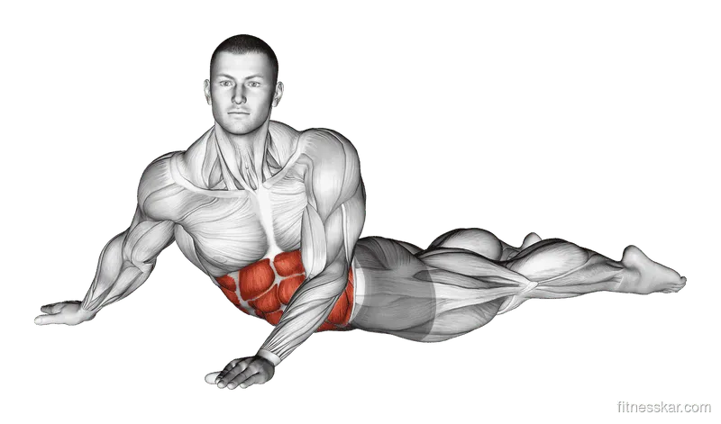 Rotating Stomach Stretch, Male demonstration, Start