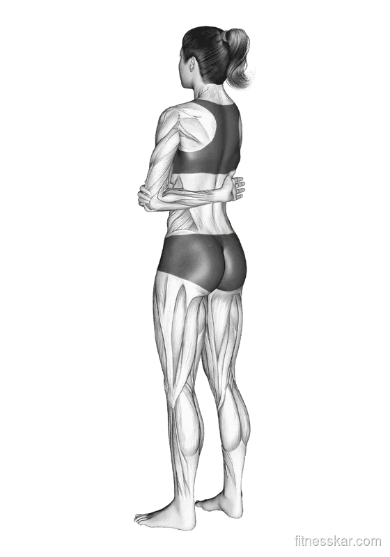 Rotator Cuff Stretch, Female demonstration, Start