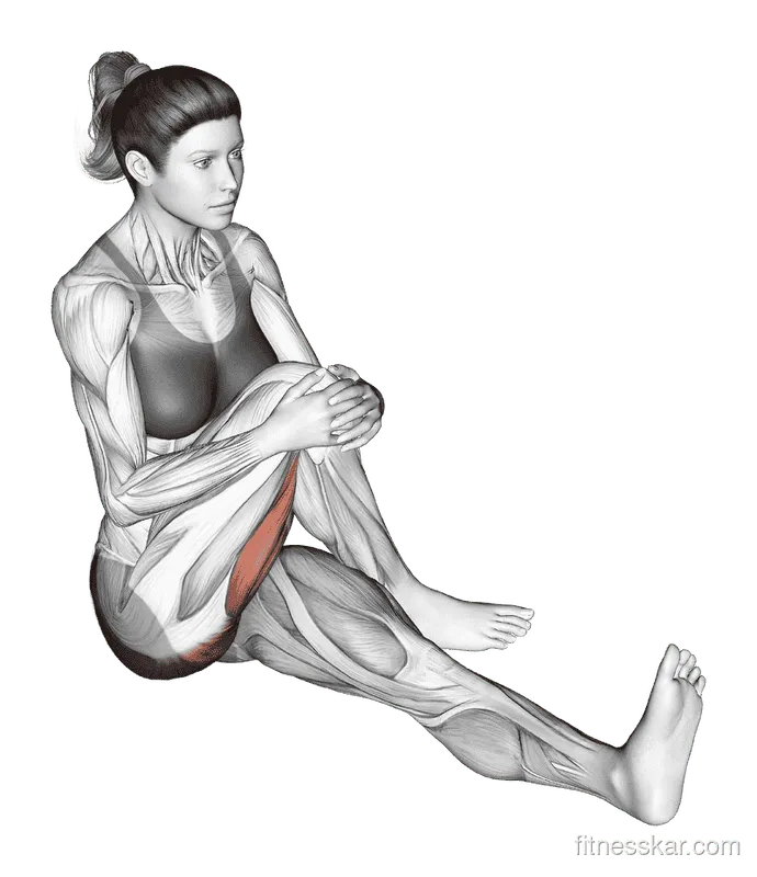 Seated Bent Knee to Chest Buttock Stretch