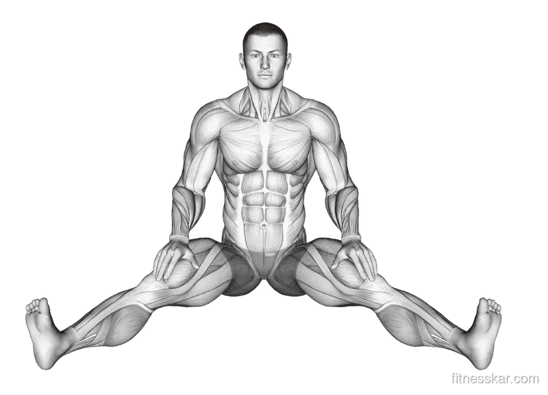 Seated Wide Angle Pose, Male demonstration, Start