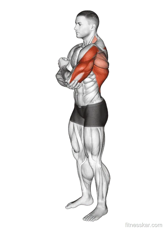 Shoulder Adductor, Protractor, and Elevator Stretch, Male demonstration, Start