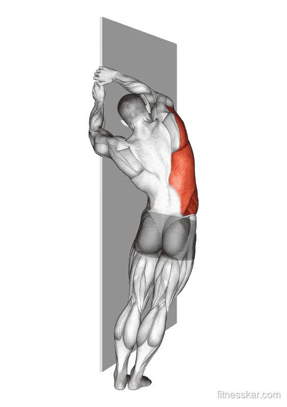 Side Lat Stretch, Male demonstration, Start