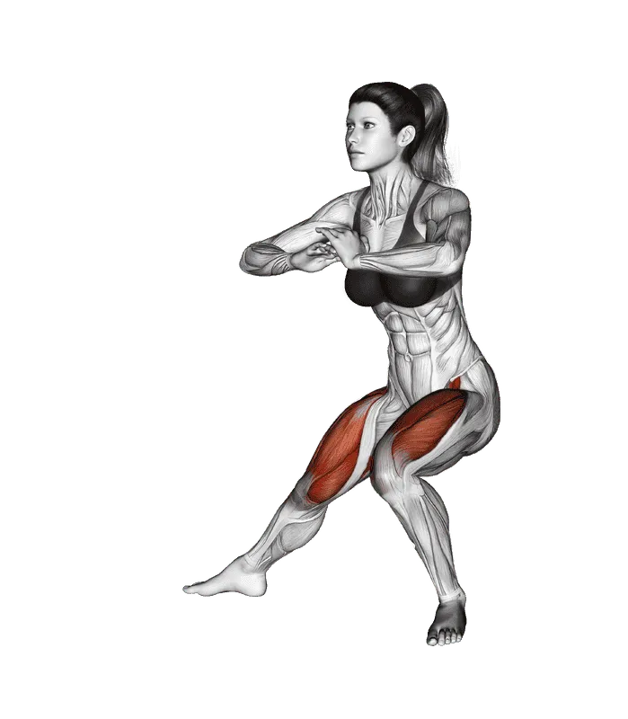 Side Lunge Stretch, Female demonstration, Start