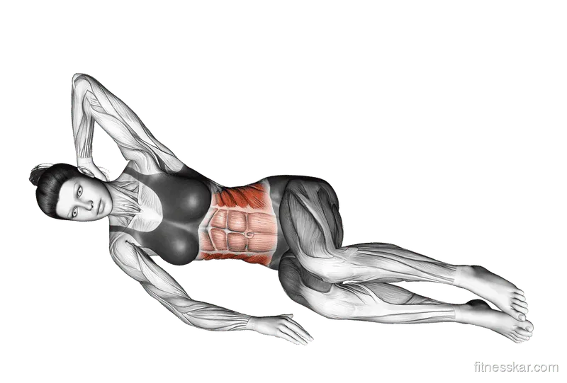 Side Sit-Up, Female demonstration, Start